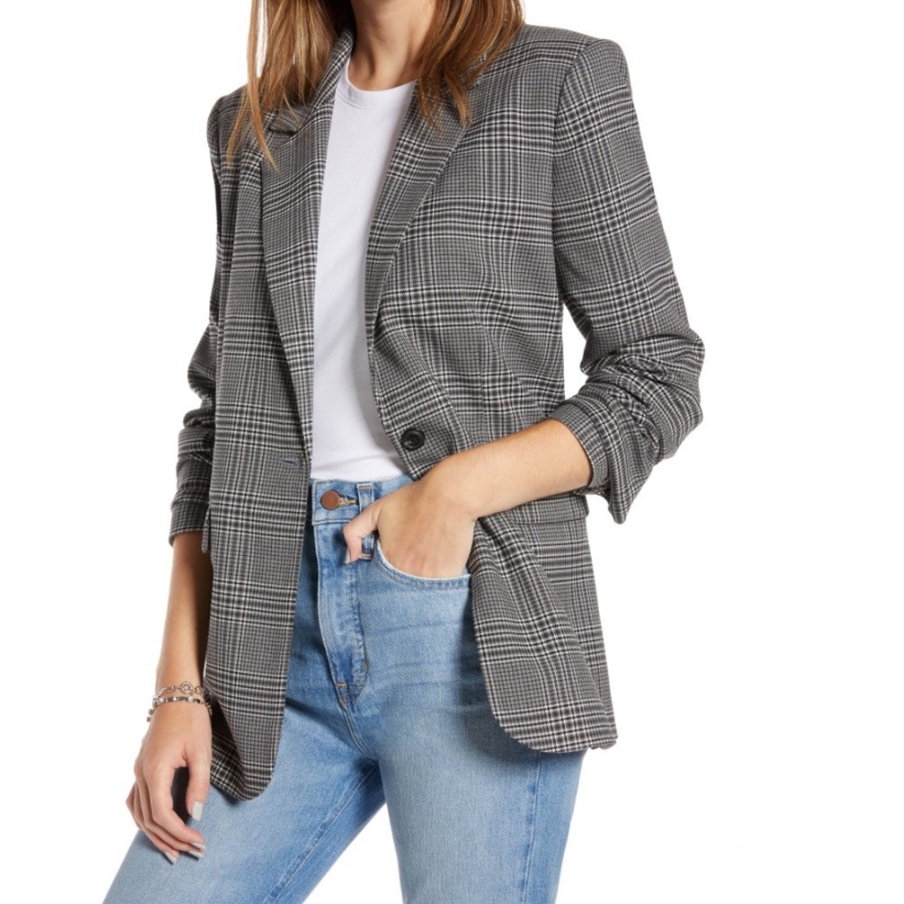 Something Navy Plaid Blazer